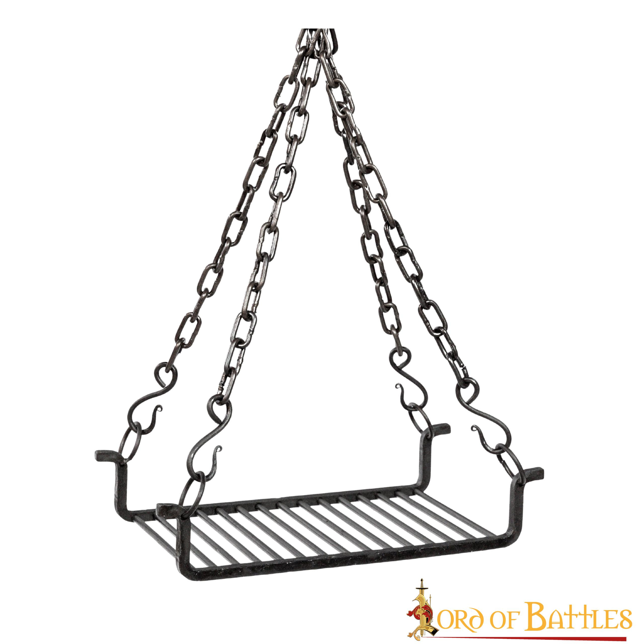 Parrilla de hierro forjado para acampar, 48 x 69 cm.