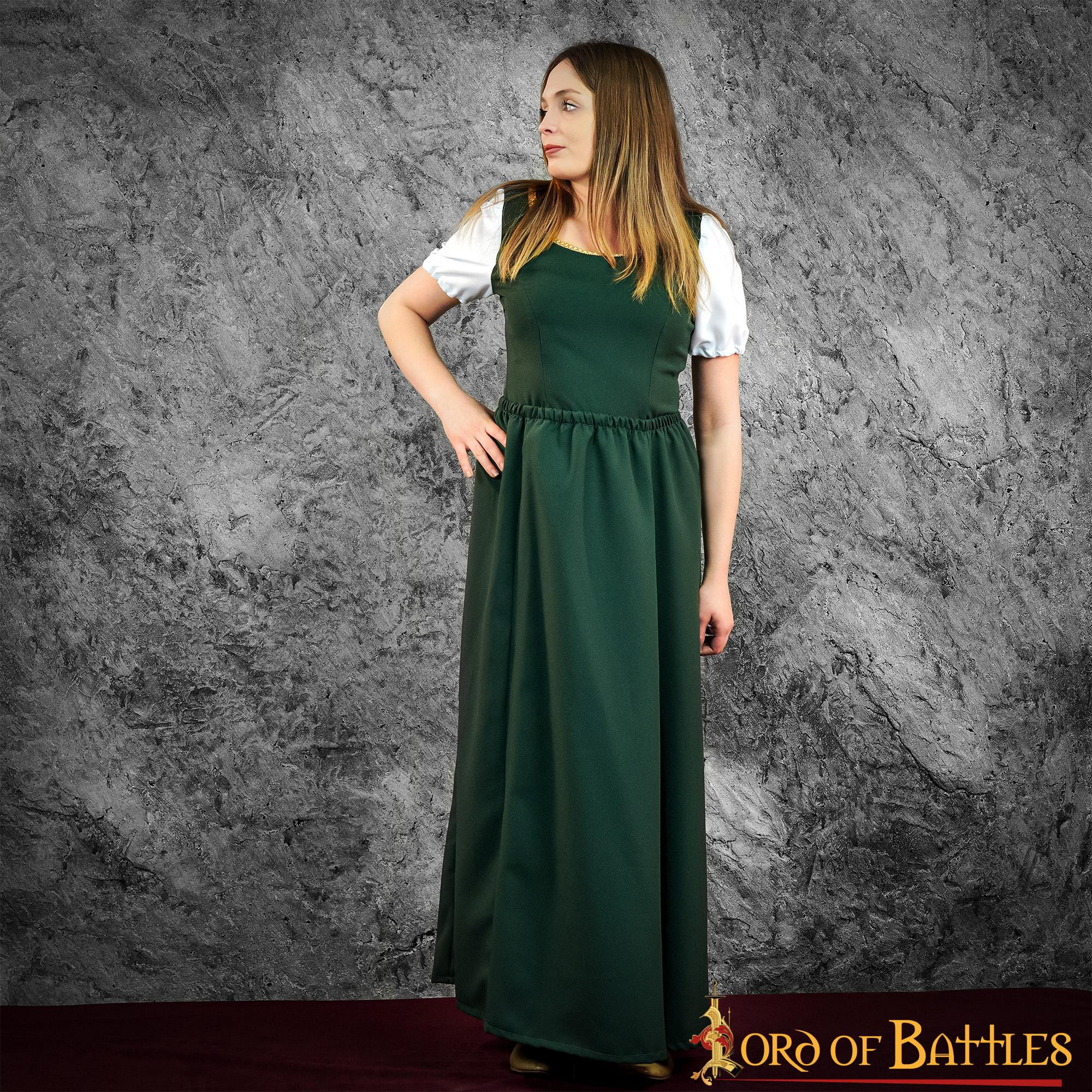 Falda y corpiño camarera medieval y renacentista Goye - Verde