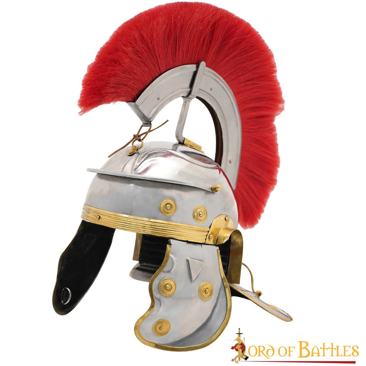 Casco legionario romano Weisenau con cresta roja