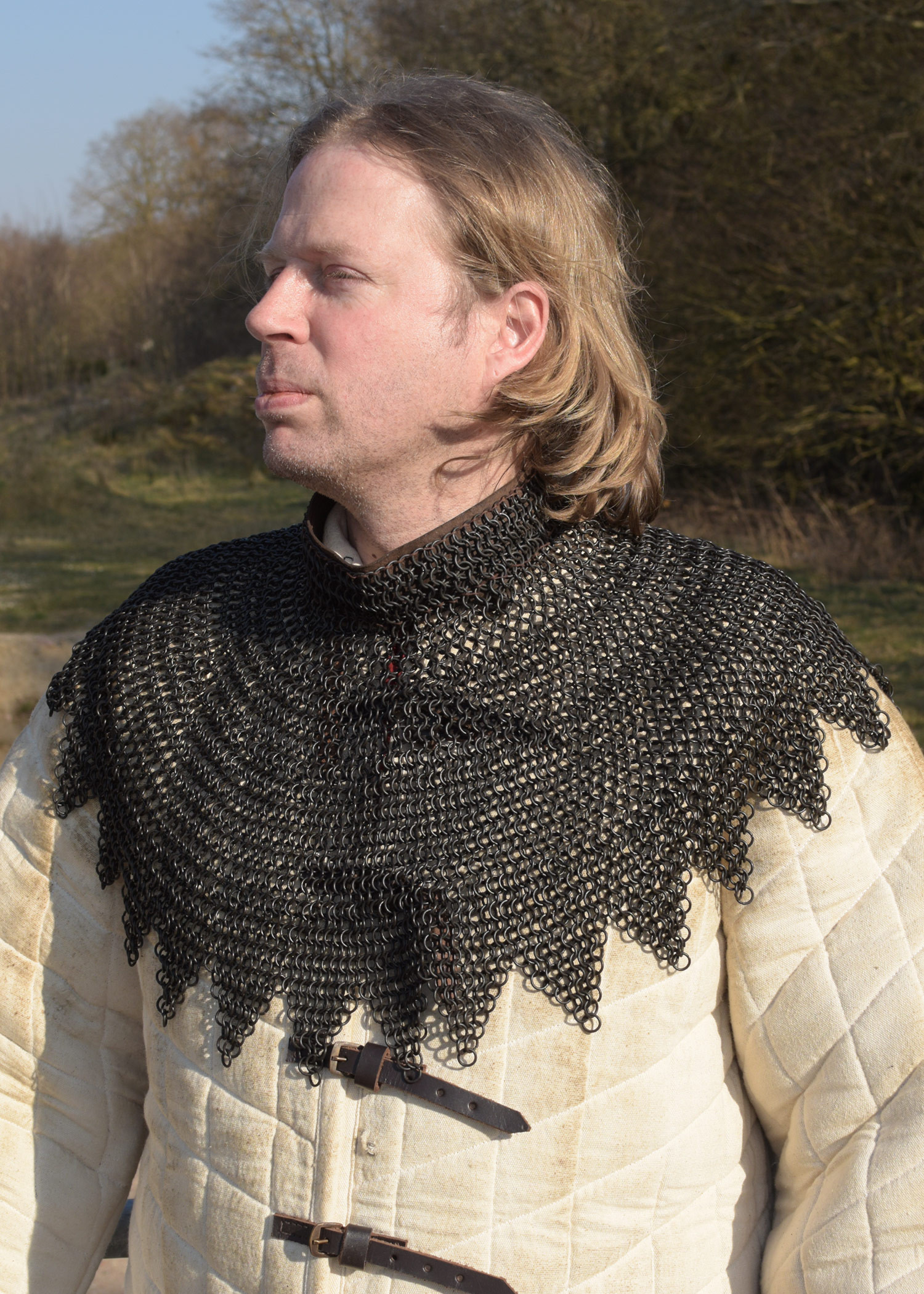 Manto de obispo negro cota de malla