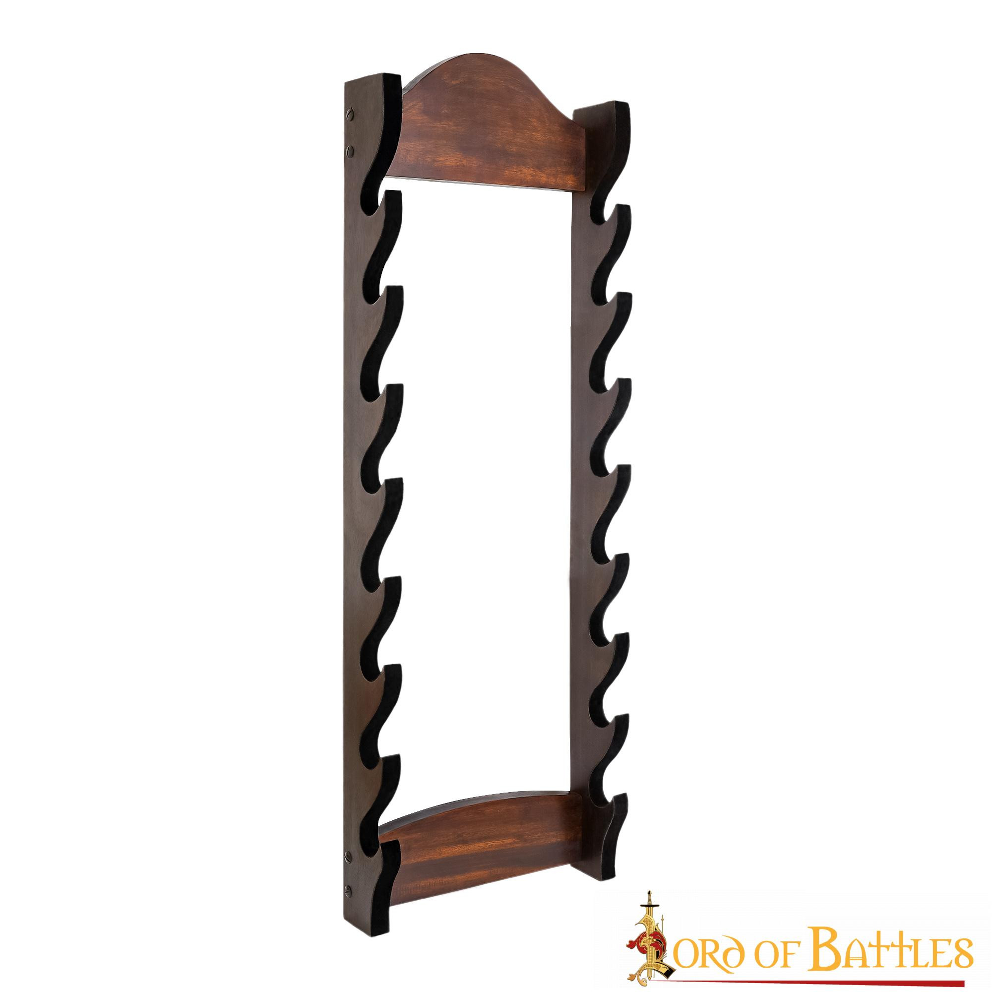 Soporte de pared para 8 espadas y hachas (94,5x33,3 cm.)