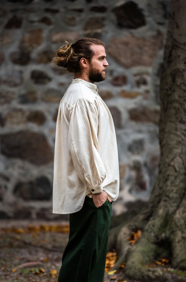 Camisa medieval modelo Leopold, color blanco natural