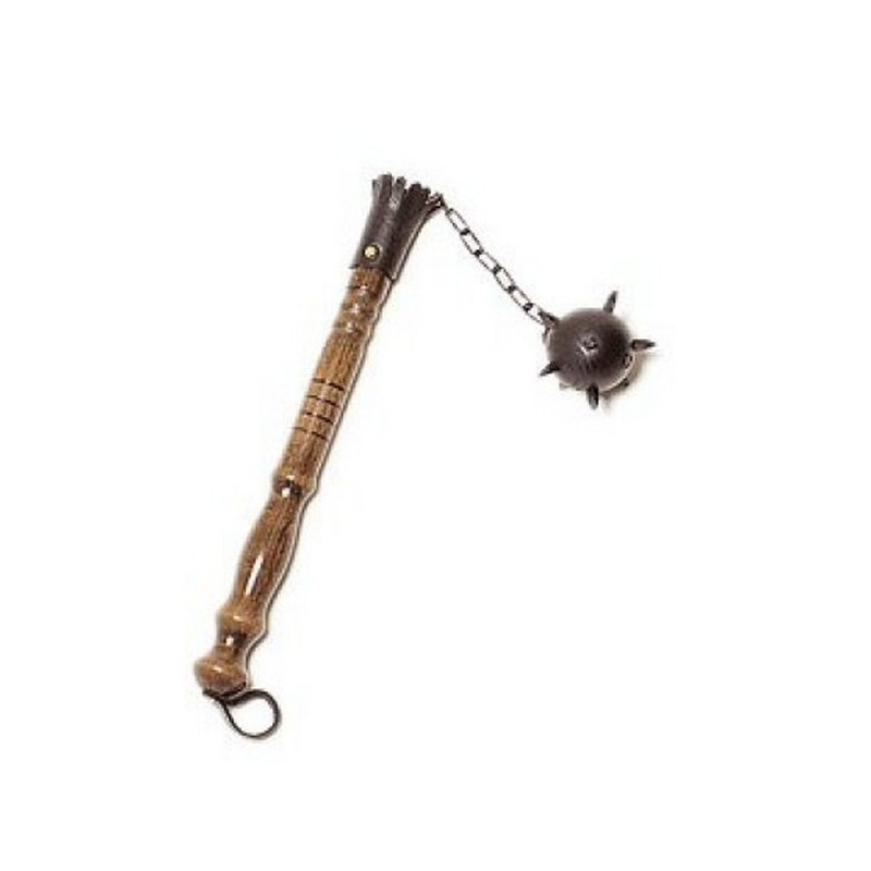 Maza medieval 1 cabeza, color madera (46 cm.)