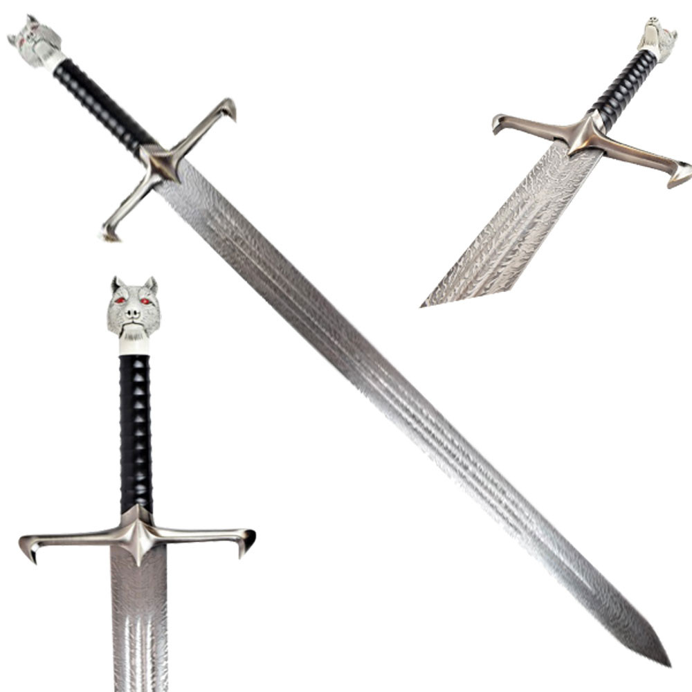 Espada Garra Larga de Jon Nieve, efecto Damasco (107 cm.)