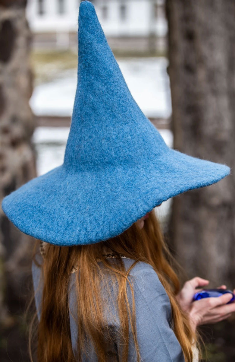 Sombrero de bruja modelo Agata, azul claro