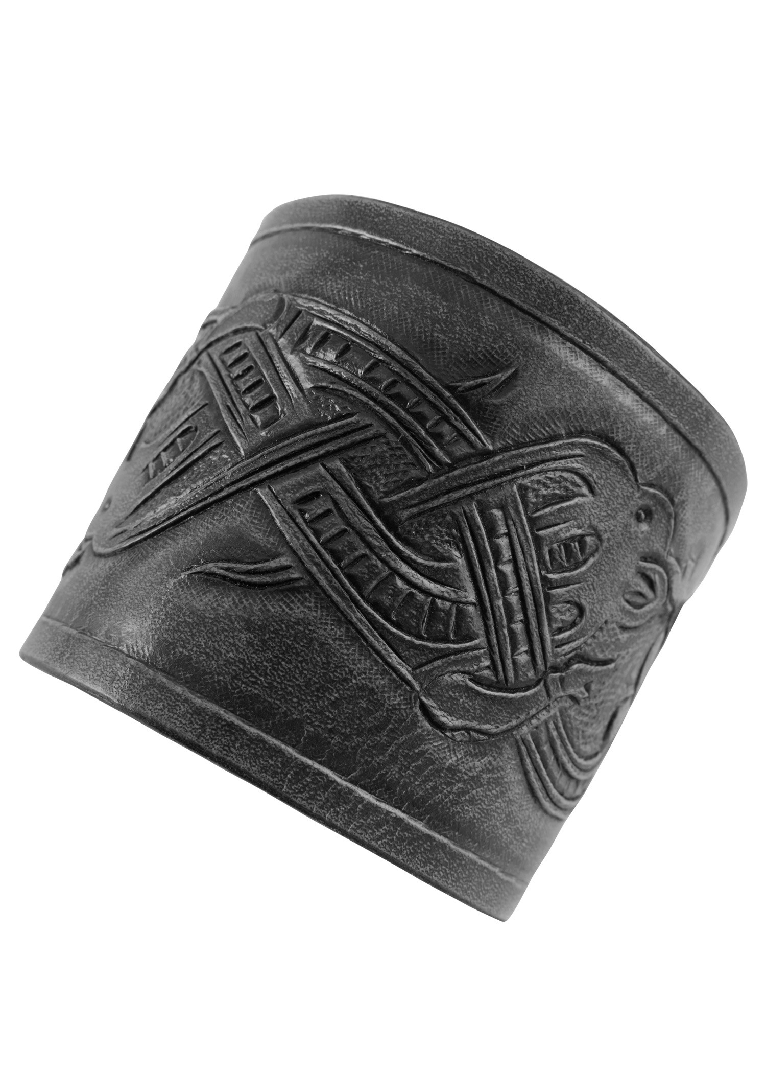 Brazaletes de cuero repujado con diseño Dragón estilo Jelling