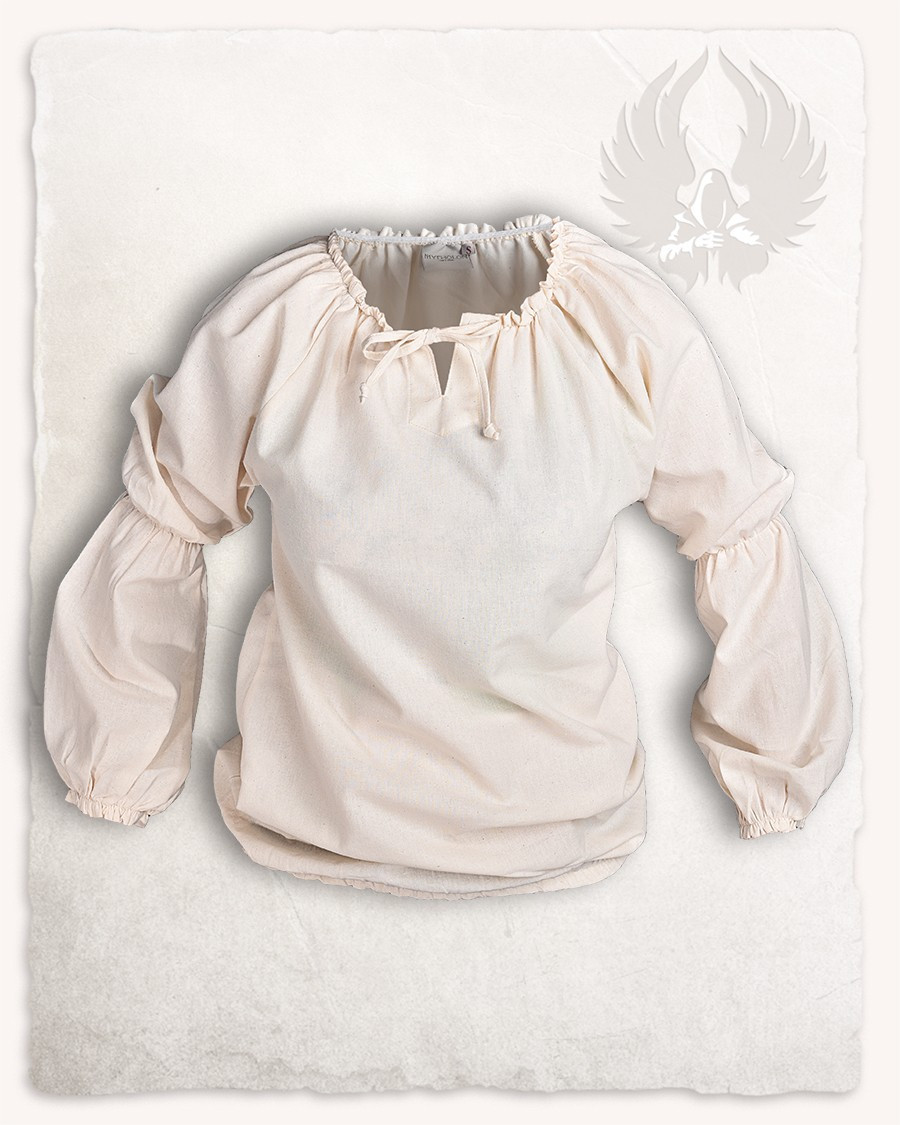 Blusa medieval color crema modelo Kara