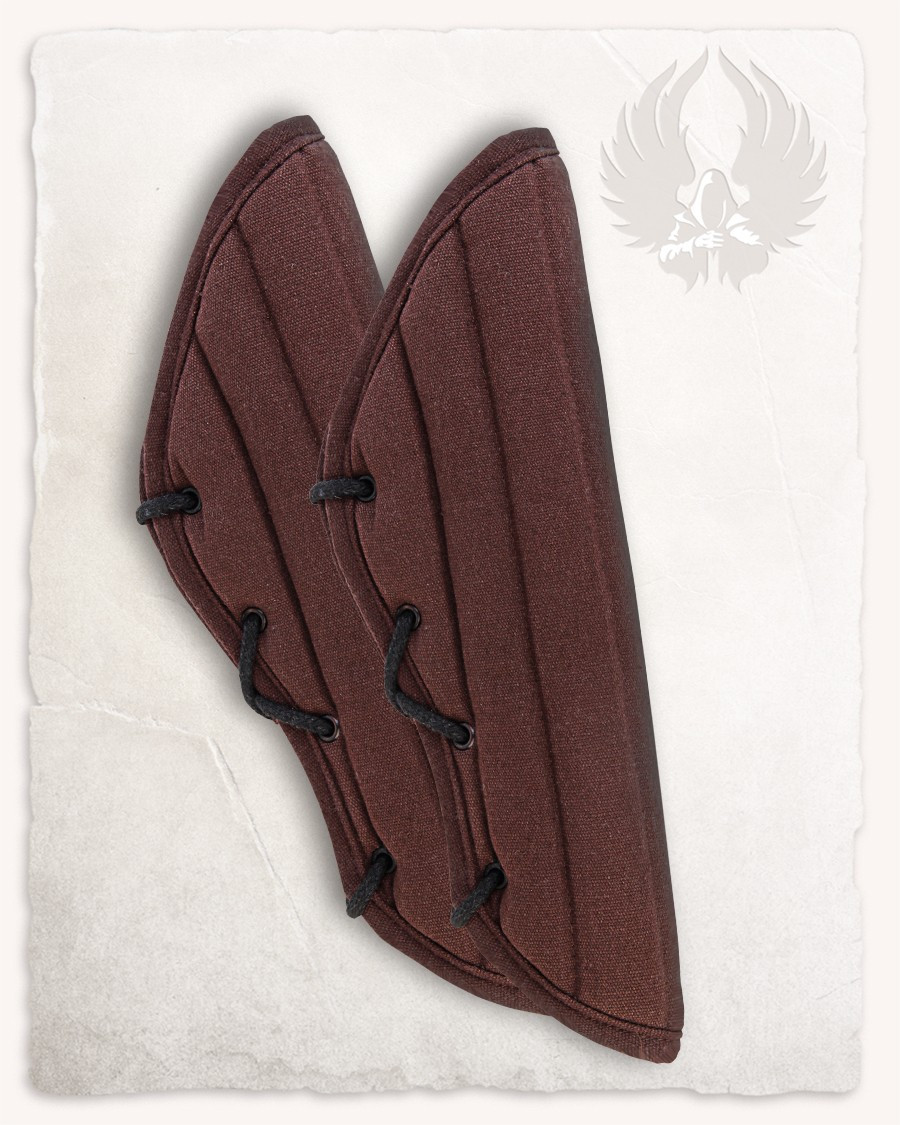Brazaletes medievales acolchados modelo Leopold, marrónes