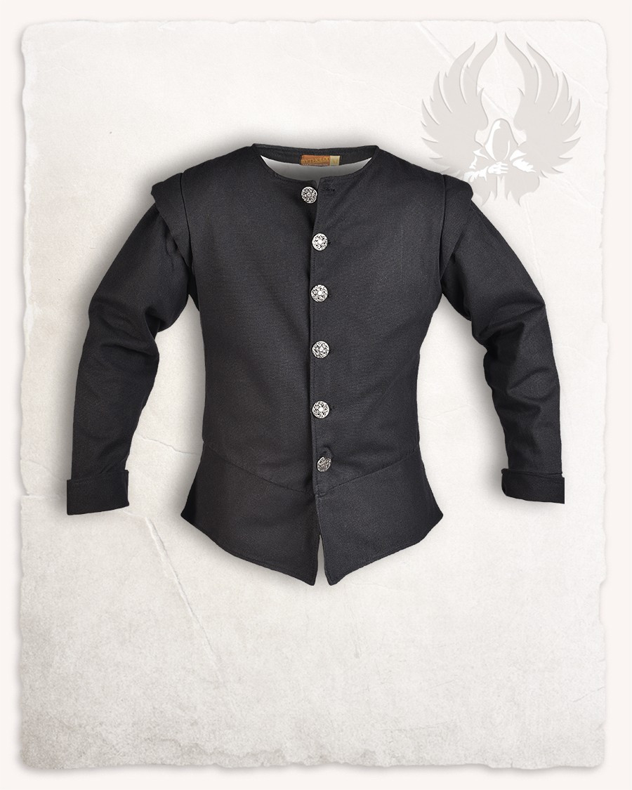 Chaleco pirata de algodón premium modelo Tilly, color negro