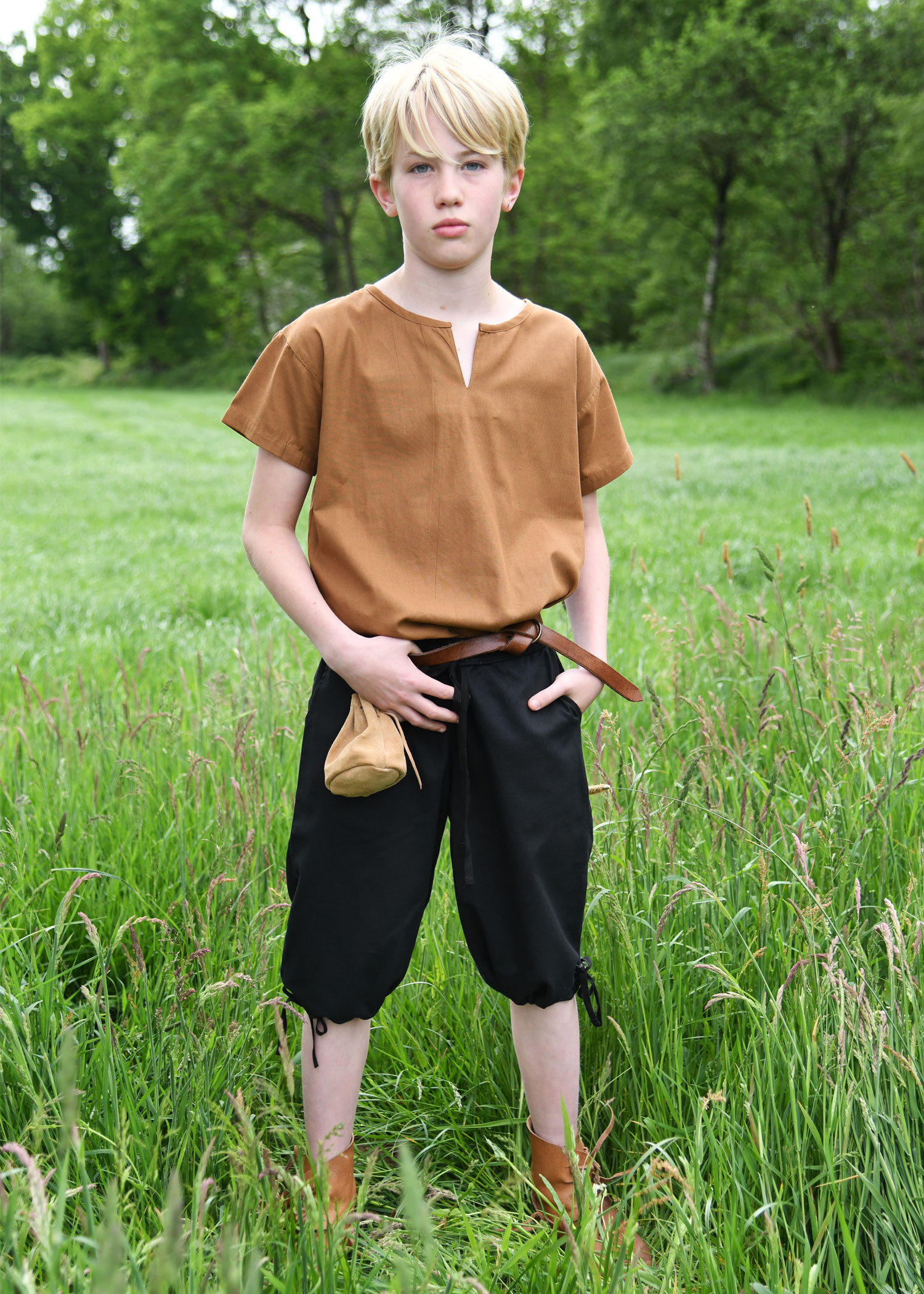 Pantalones pirata cordones modelo Jonte para niños, negro