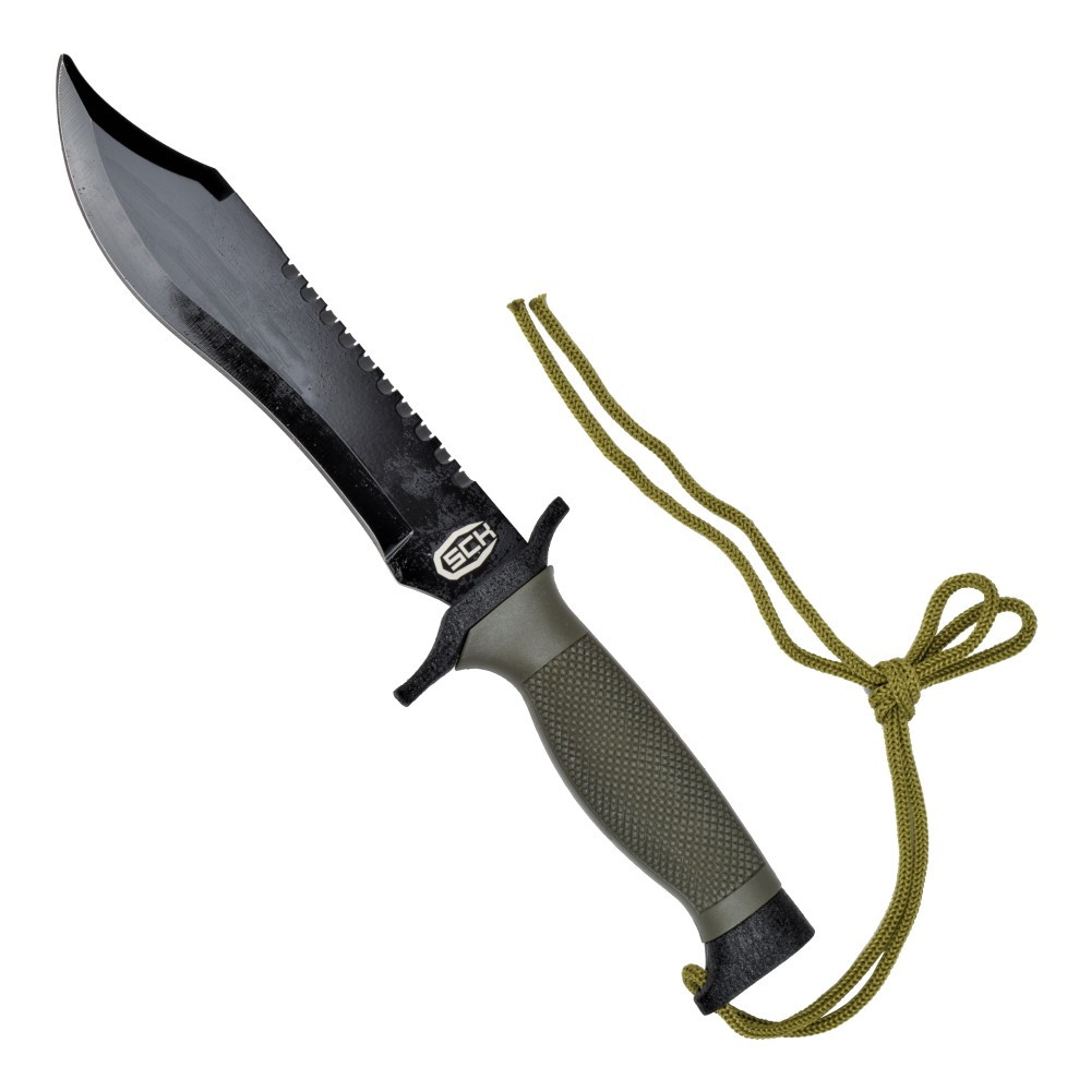 Cuchillo táctico SCK con cuerda (largo 34,5 cm.)