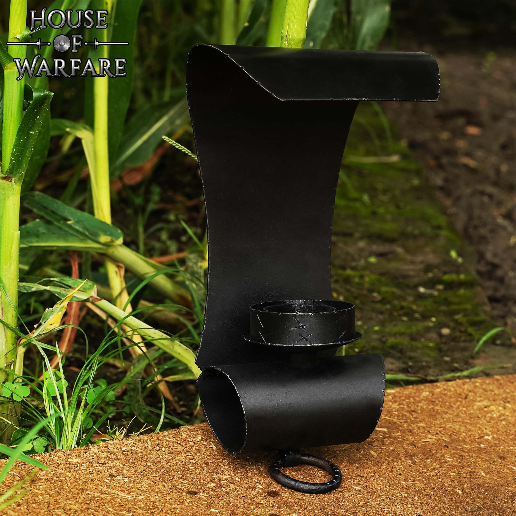 Aplique medieval enroscado de pared para 1 vela