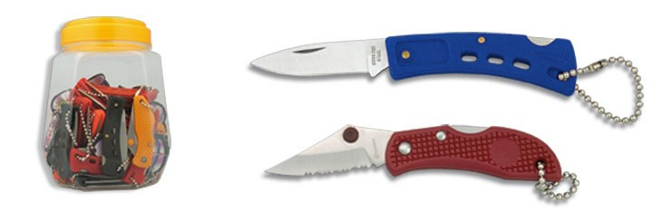 Set de 36 navajas llavero, hoja de 4,8 y 5,2 cms.