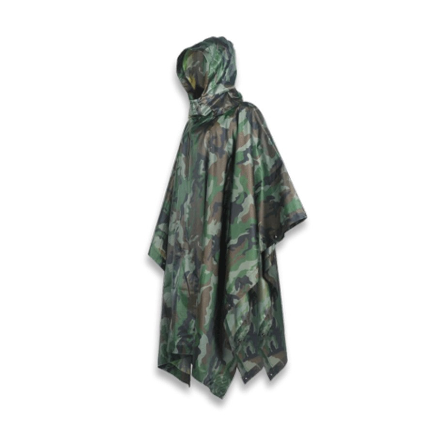 Poncho impermeable militar, color camo