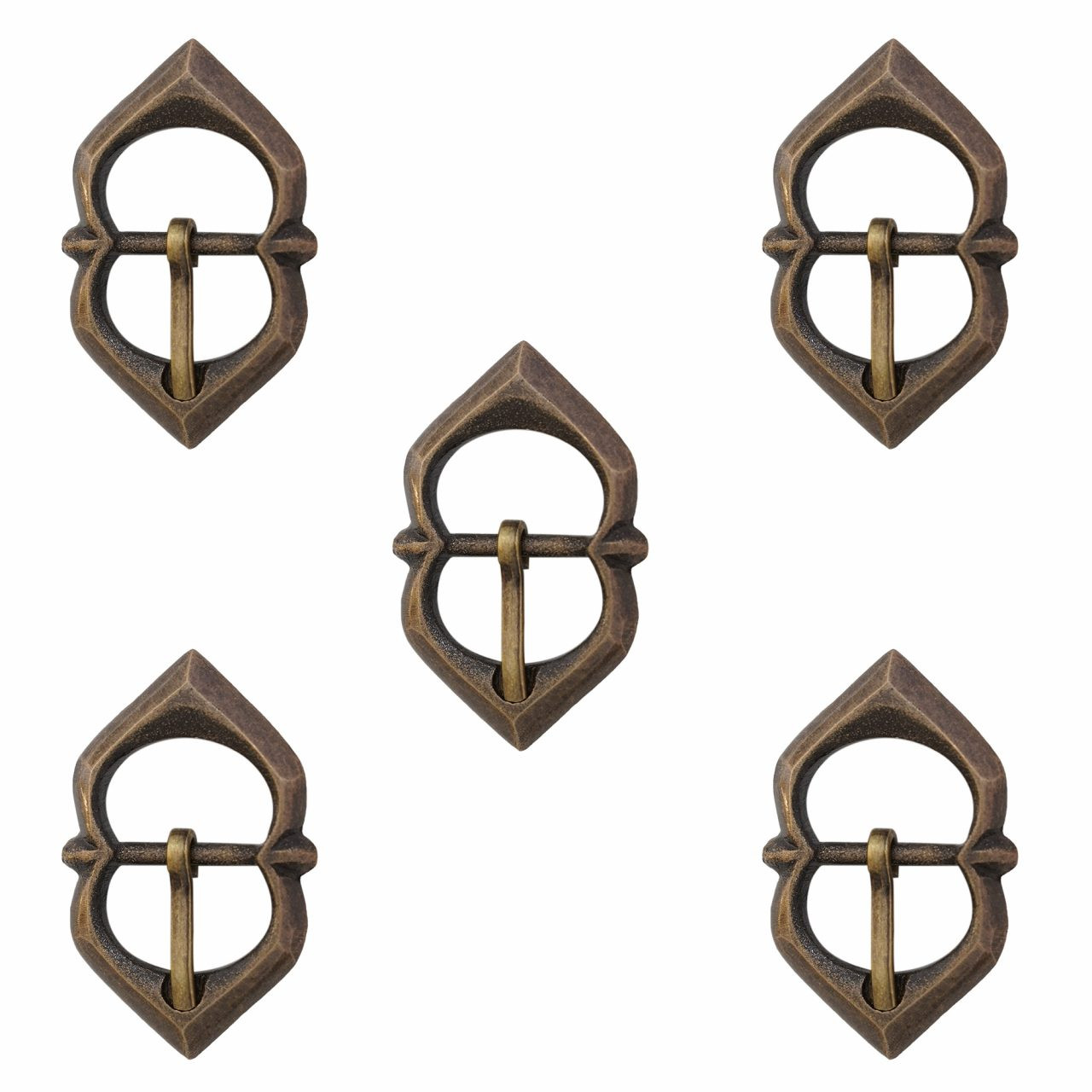 Set 5 hebillas envejecidas para correas de armaduras