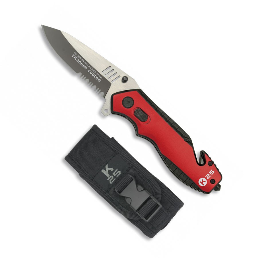 Navaja de seguridad K25 roja-negra
