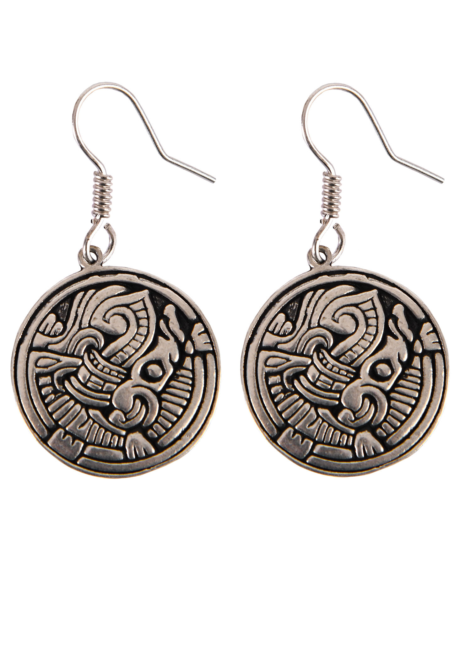 Pendientes vikingos en latón plateado