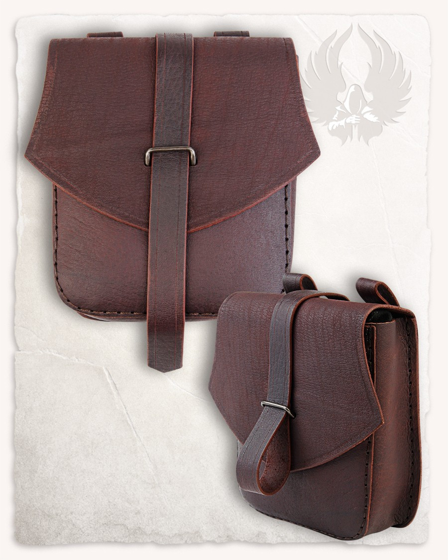 Bolso medieval modelo Tostig, cuero marrón
