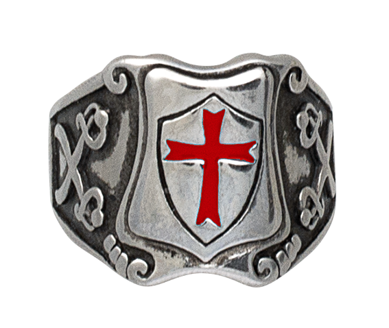 Anillo en acero Escudo Caballeros Templarios