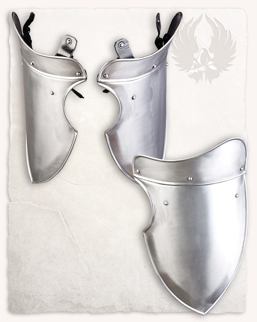 Escarcelas medievales modelos Galhad, acero pulido