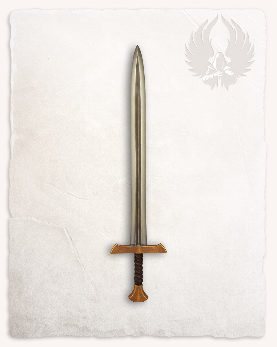 Espada medieval larga LARP modelo Hektor, acabado dorado
