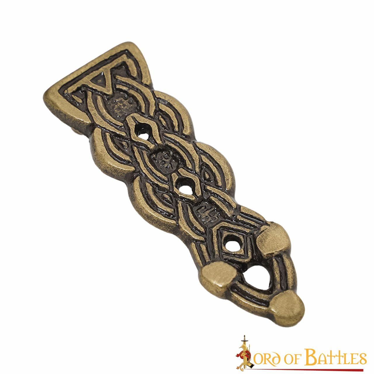 Punta cinturón celta latón antiguo