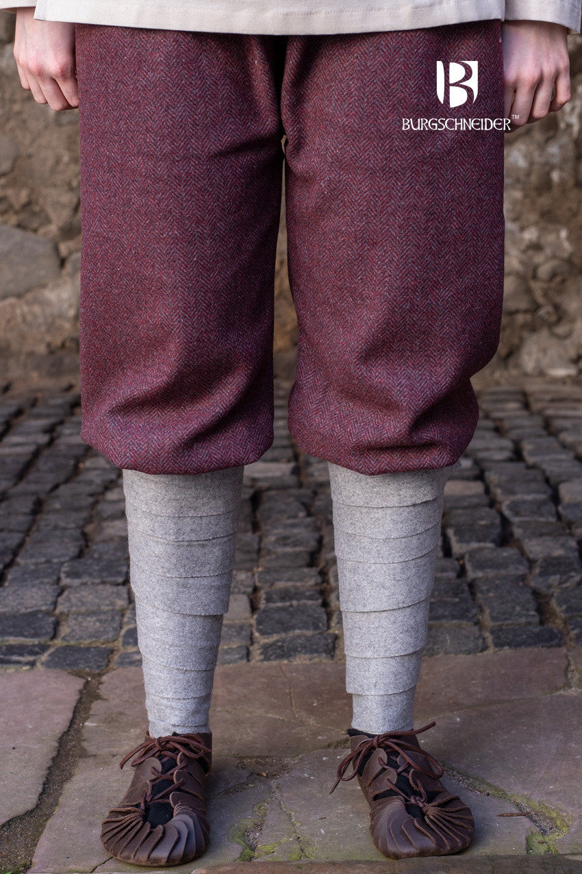 Pantalones vikingos Tilda Herringbone, burdeos-gris
