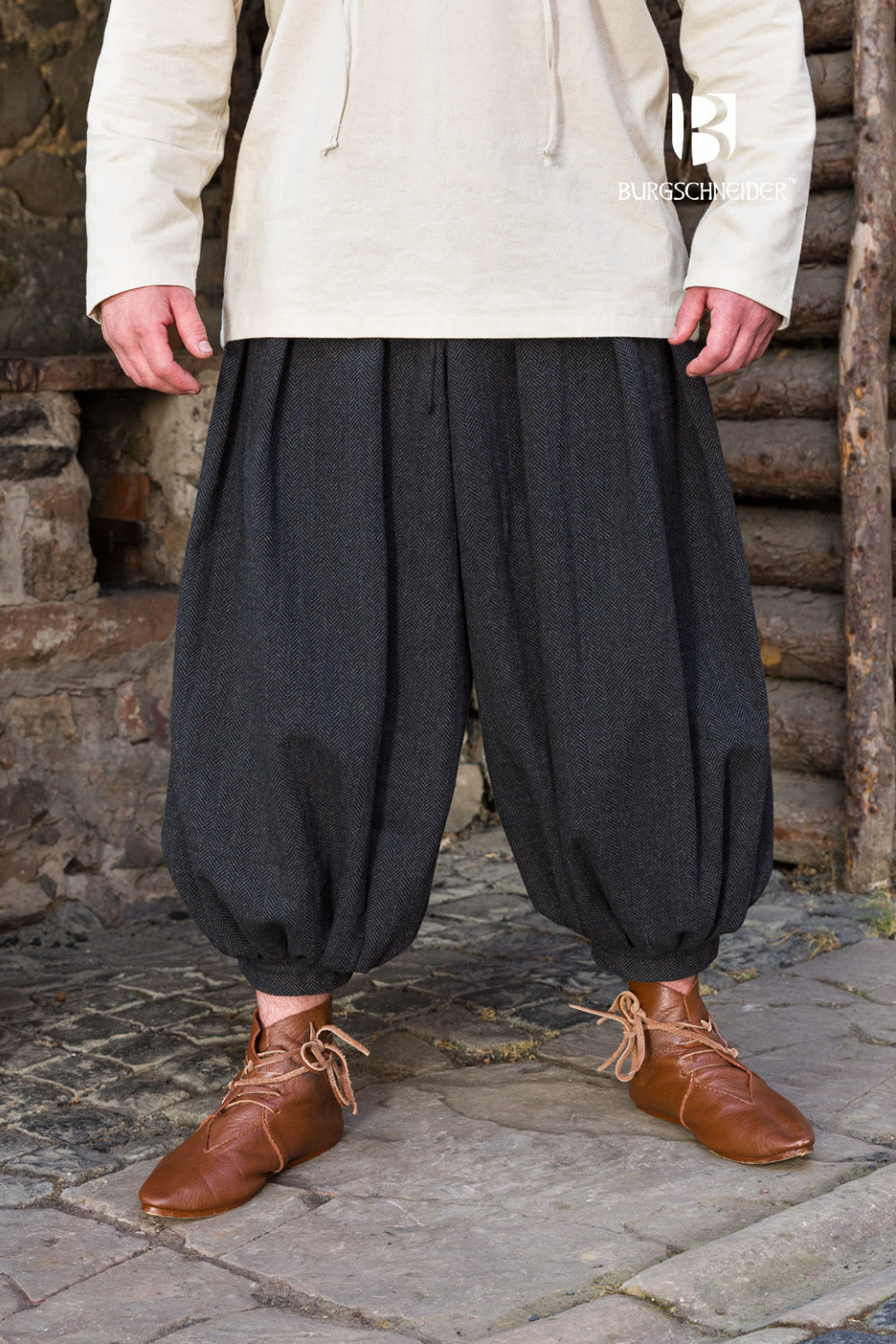 Pantalones Anchos modelo Rus Borys, Negro-Gris