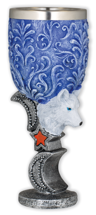 Copa ornamental con figura del lobo blanco (18 cm.)