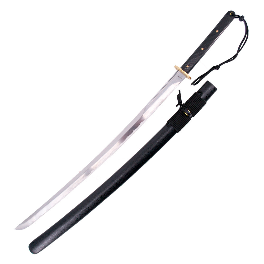 Katana negra prácticas básicas hoja acero carbono 1065