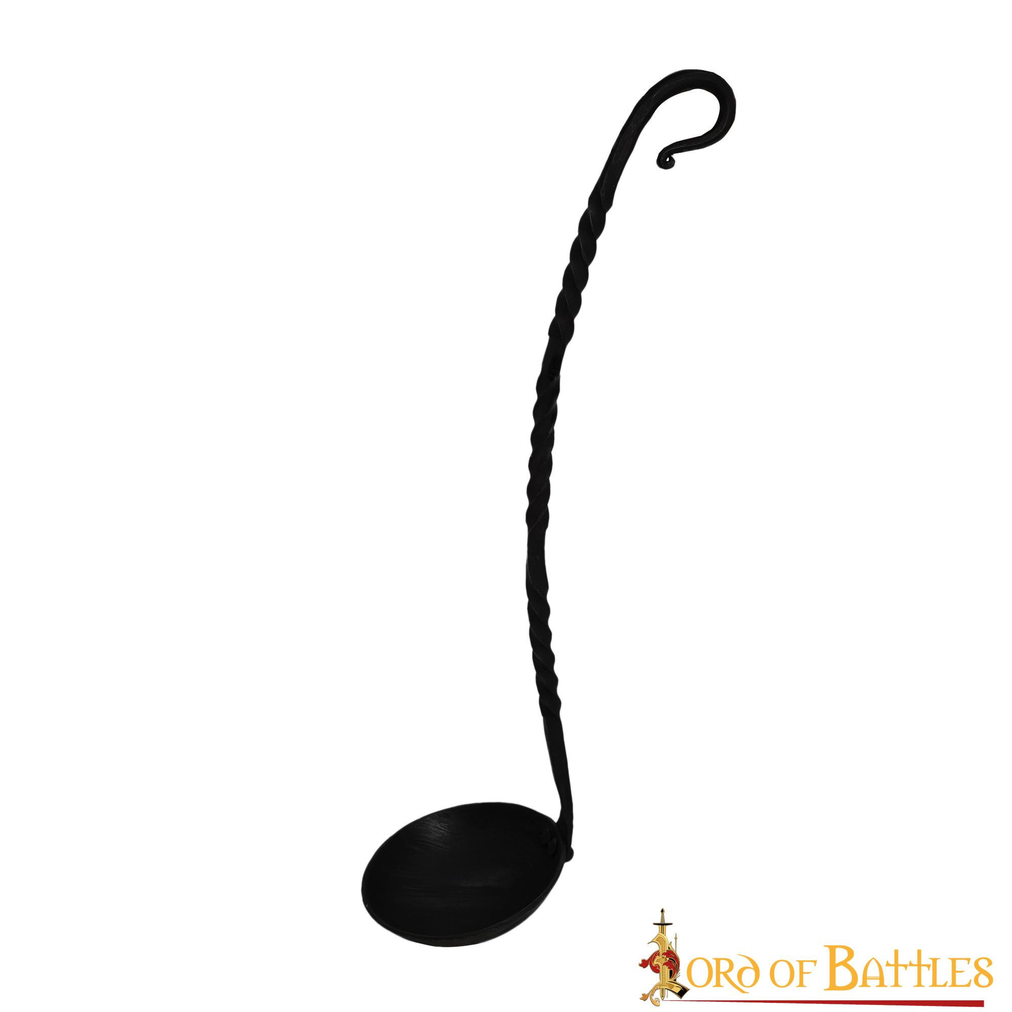 Cucharón medieval de hierro forjado