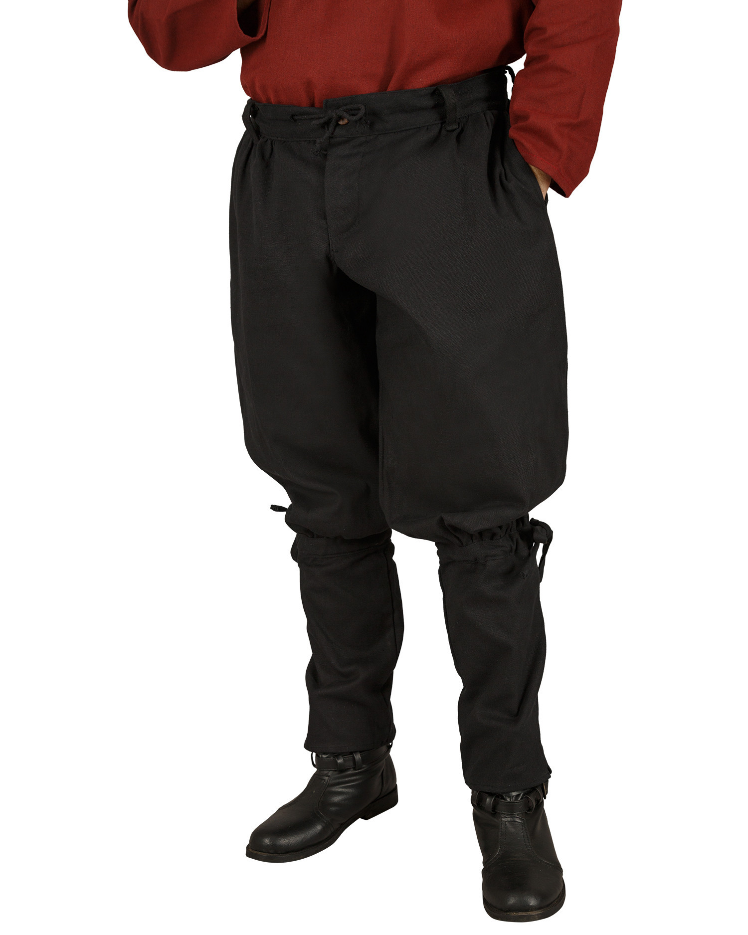 Pantalones vikingos hombre modelo Gunnar, negro