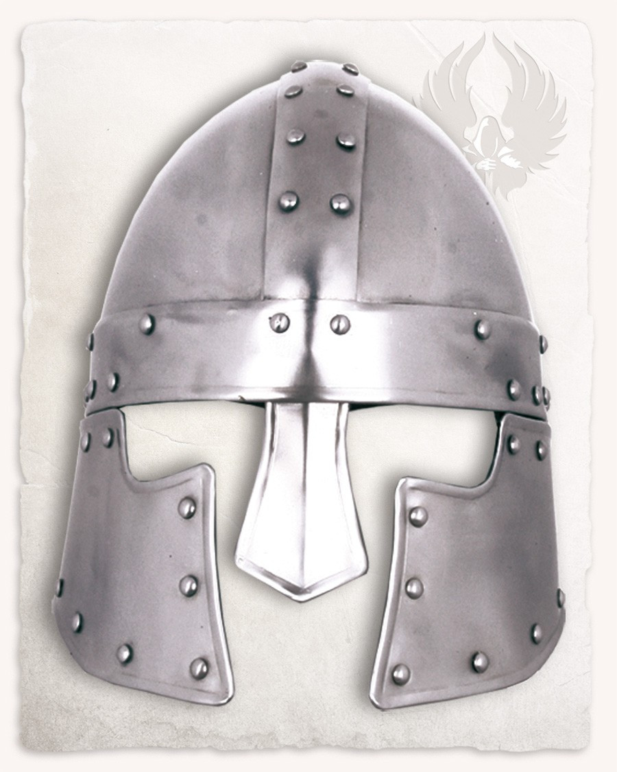 Barbuta medieval modelo Halanor, acabado pulido