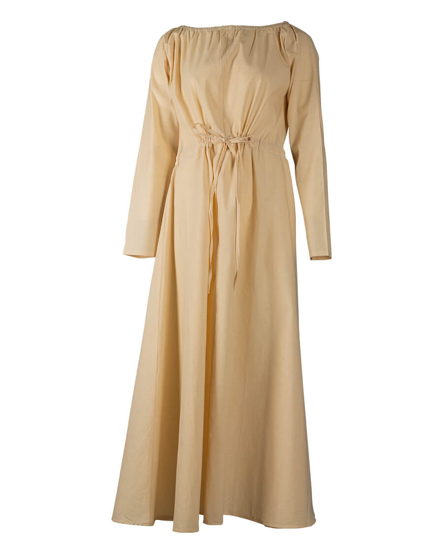 Vestido medieval algodón modelo Wanda, crema
