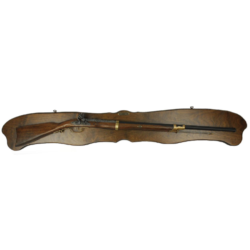 Fusil medieval inglés de cañón largo con soporte de muro