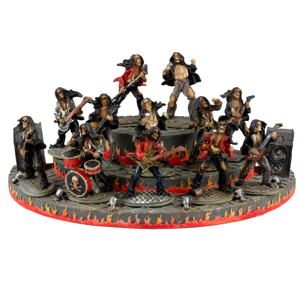 Banda 12 rockeros calaveras con escenario incluido