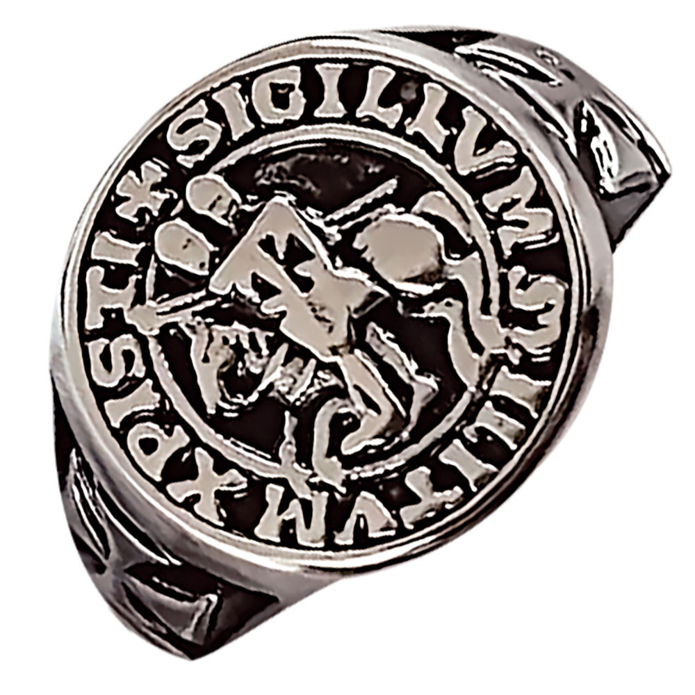 Anillo caballeros templarios en acero