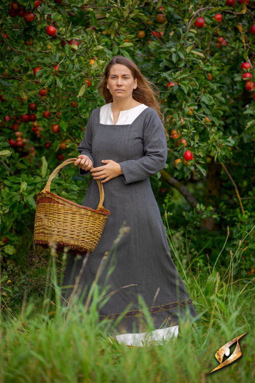 Vestido Escandinavo Época Vikinga, modelo Estrid (gris claro)