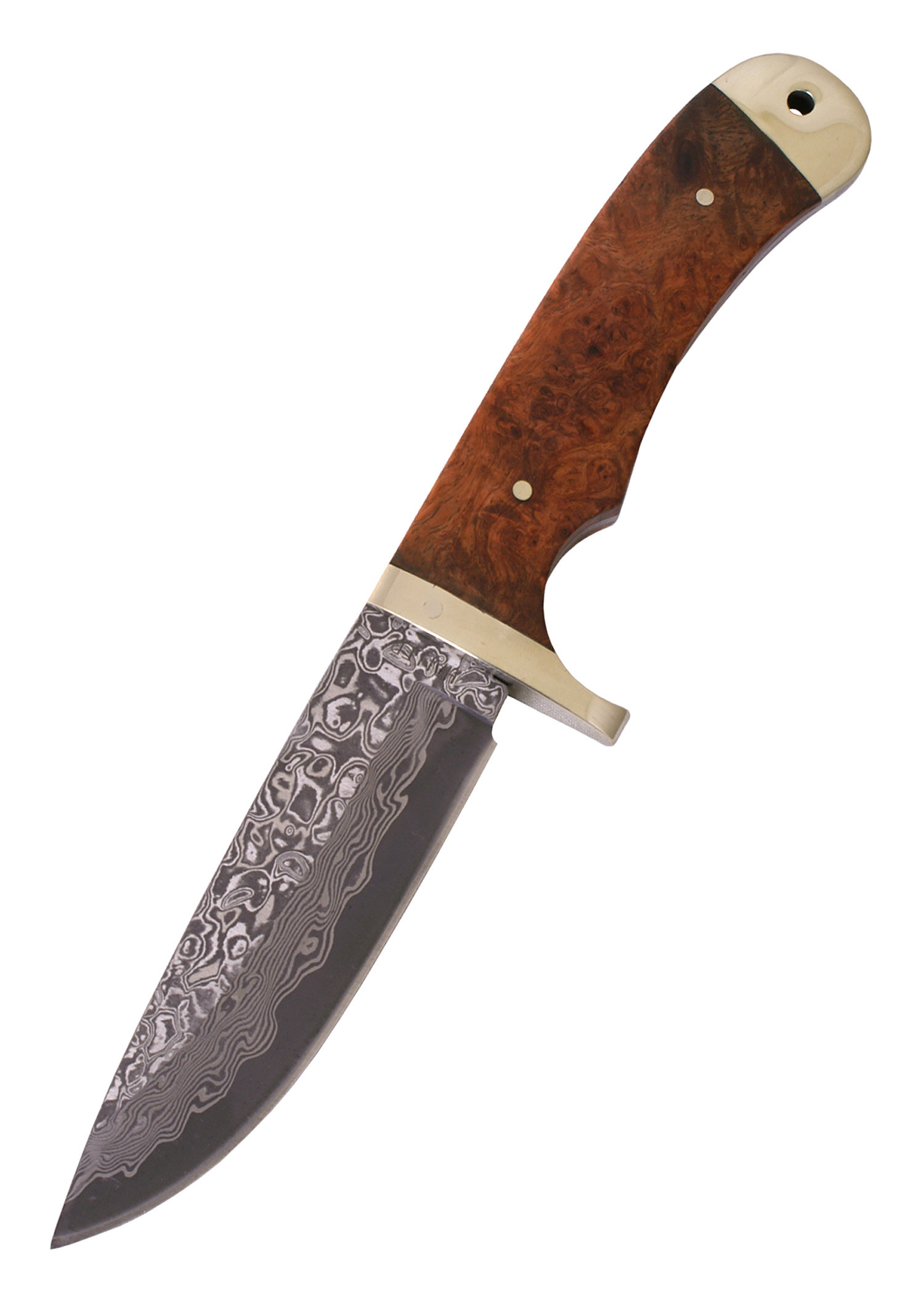 Cuchillo acero Damasco con funda cuero (21 cm.)