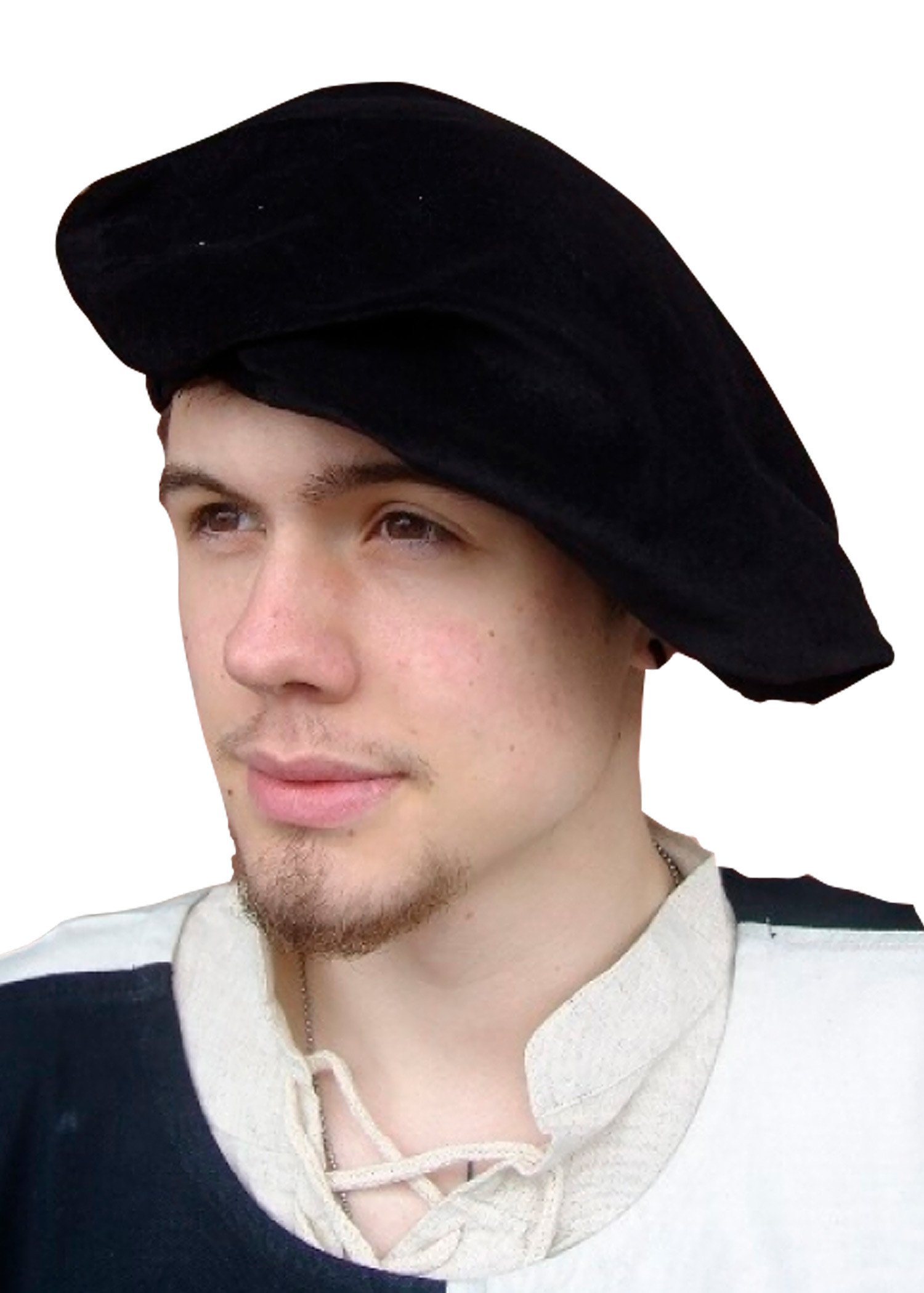 Boina Renacentista en algodón, color negro