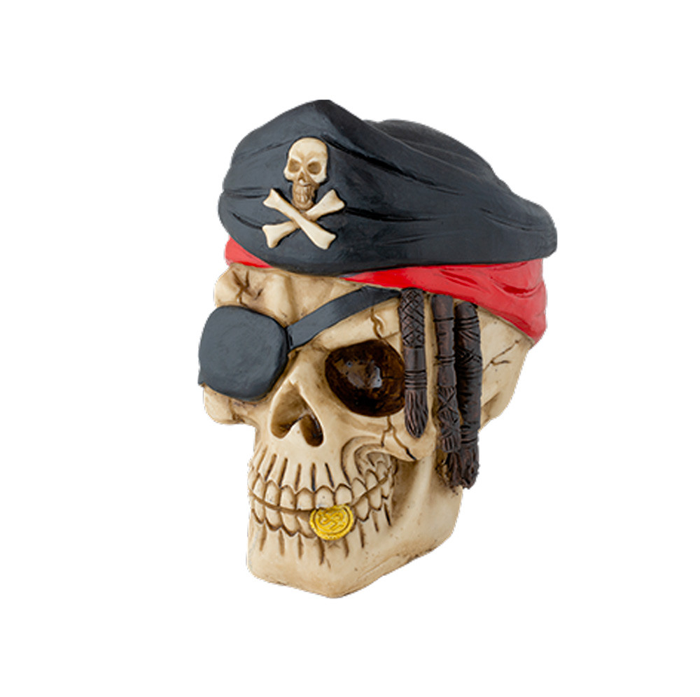 Figura en resina Calavera Pirata (16,5 cm.)