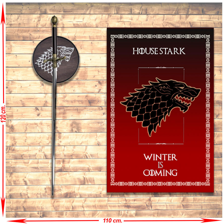 Pack estandarte + Espada Arya Stark de Juego de Tronos