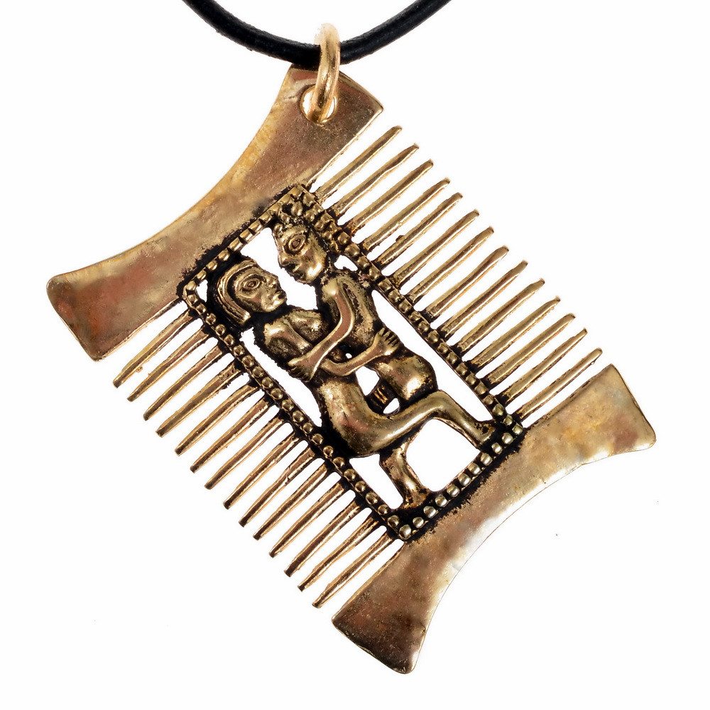 Colgante-Peine medieval diseño Pareja