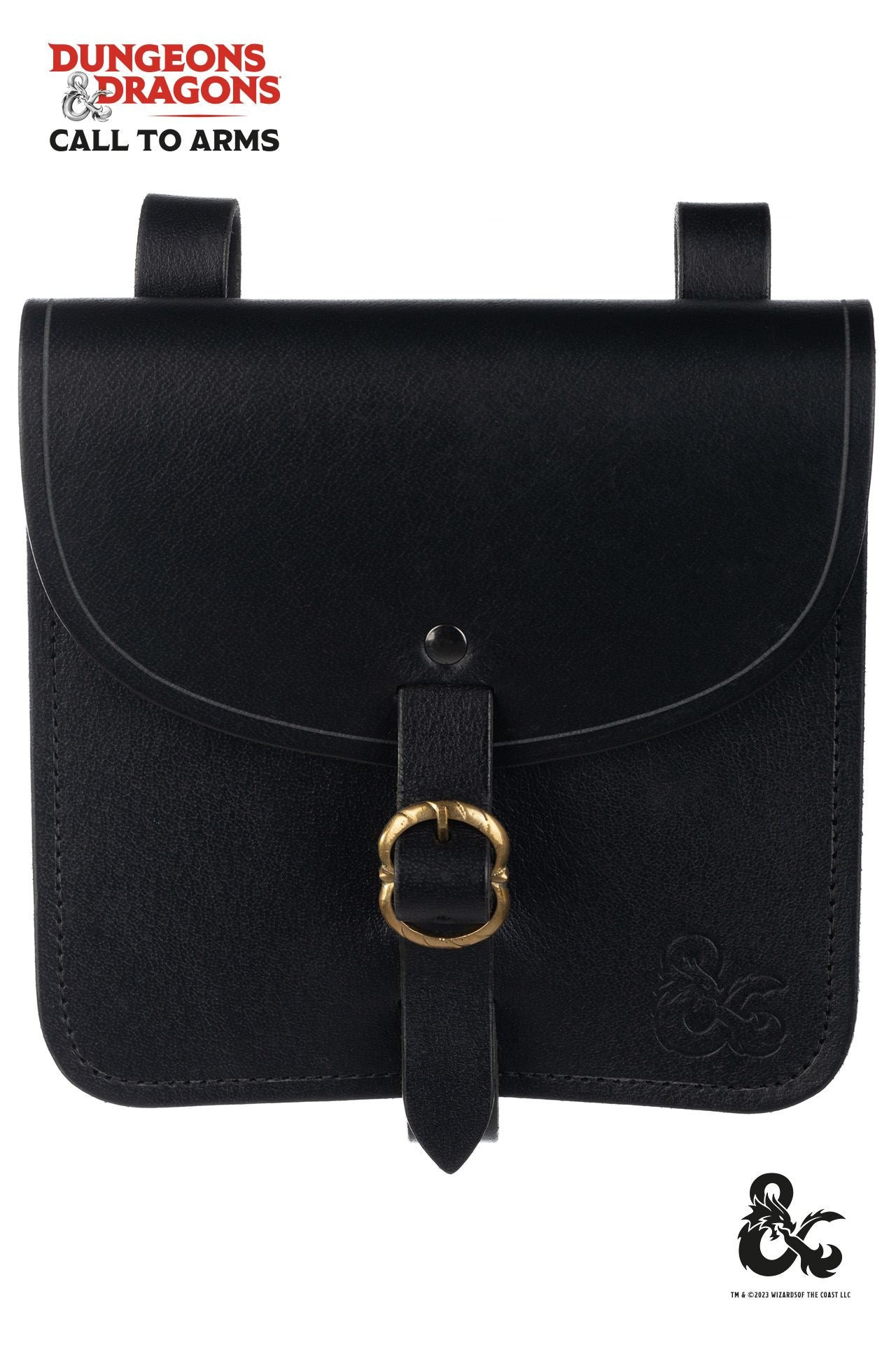 Bolso medieval de aventurero en cuero, color negro