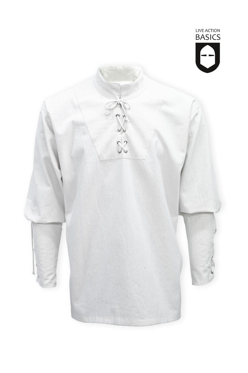 Camisa pirata en algodón color blanco natural