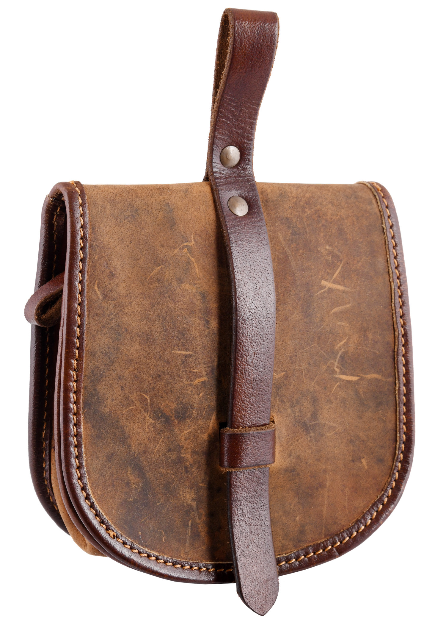 Bolso medieval cuero modelo Sindri, color marrón