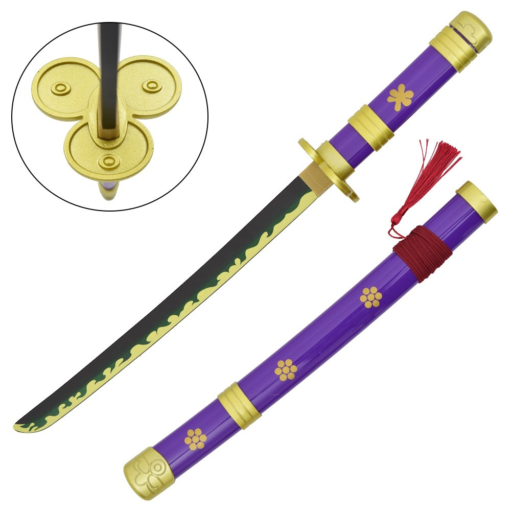 Katana morada bambú en miniatura Enma negra de Zoro - One Piece
