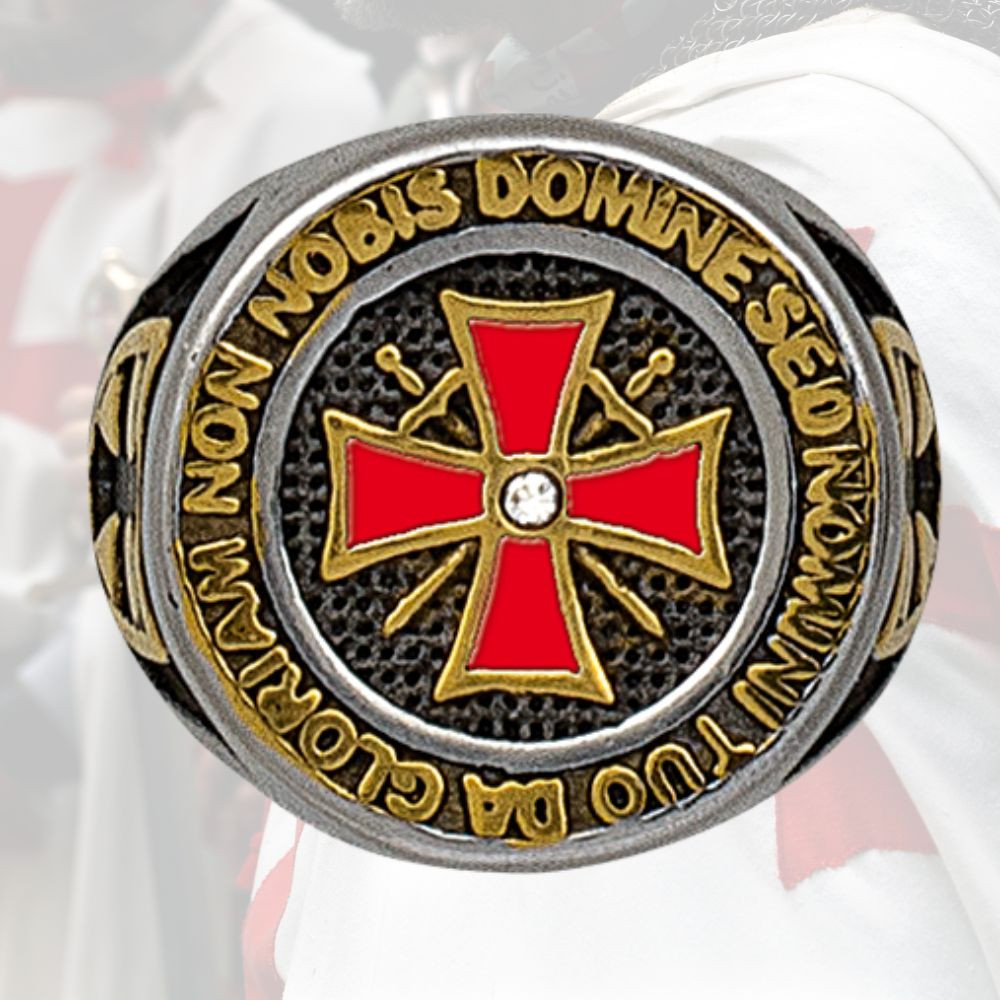Anillo en acero Sello Caballeros Templarios