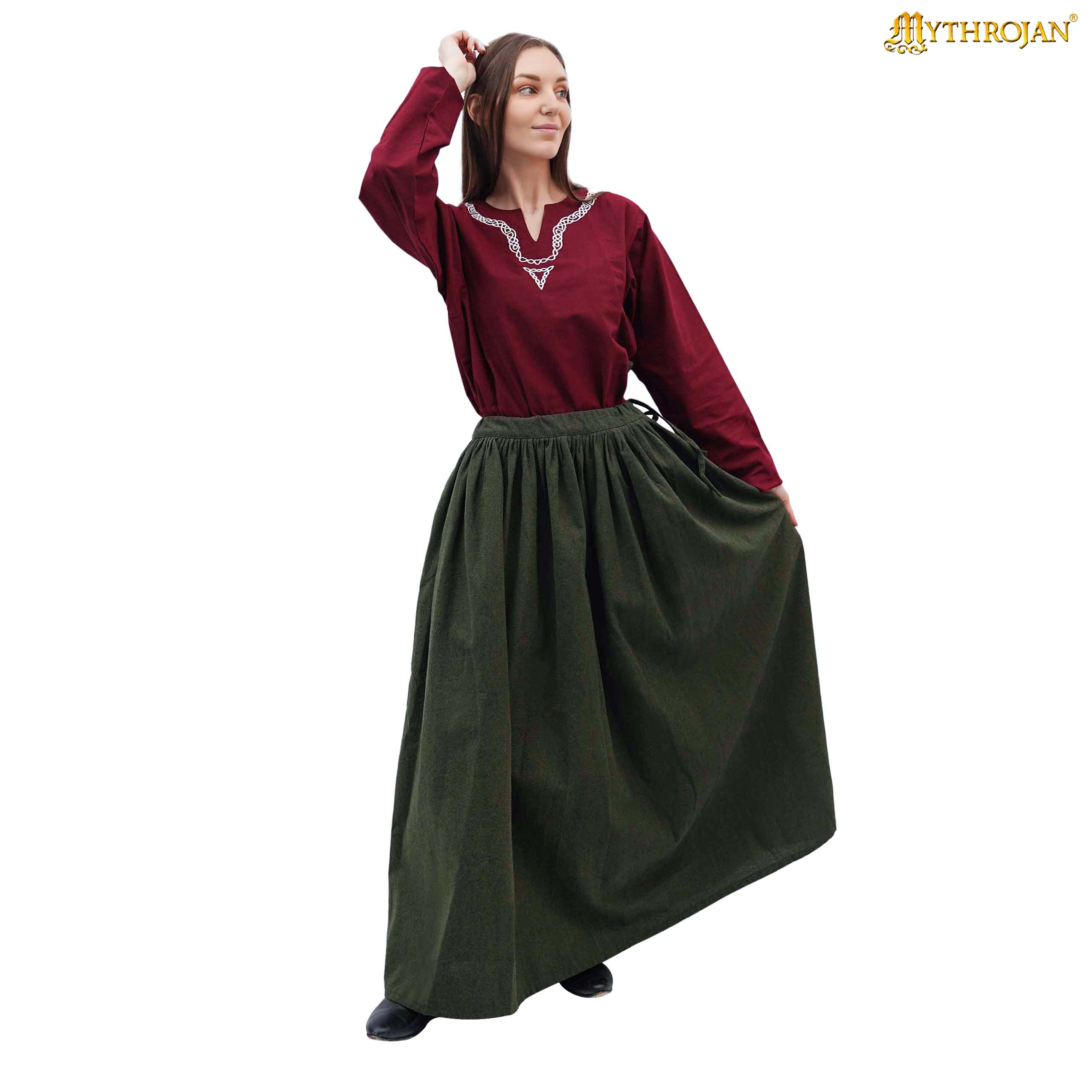 Falda medieval La Aventurera - verde botella