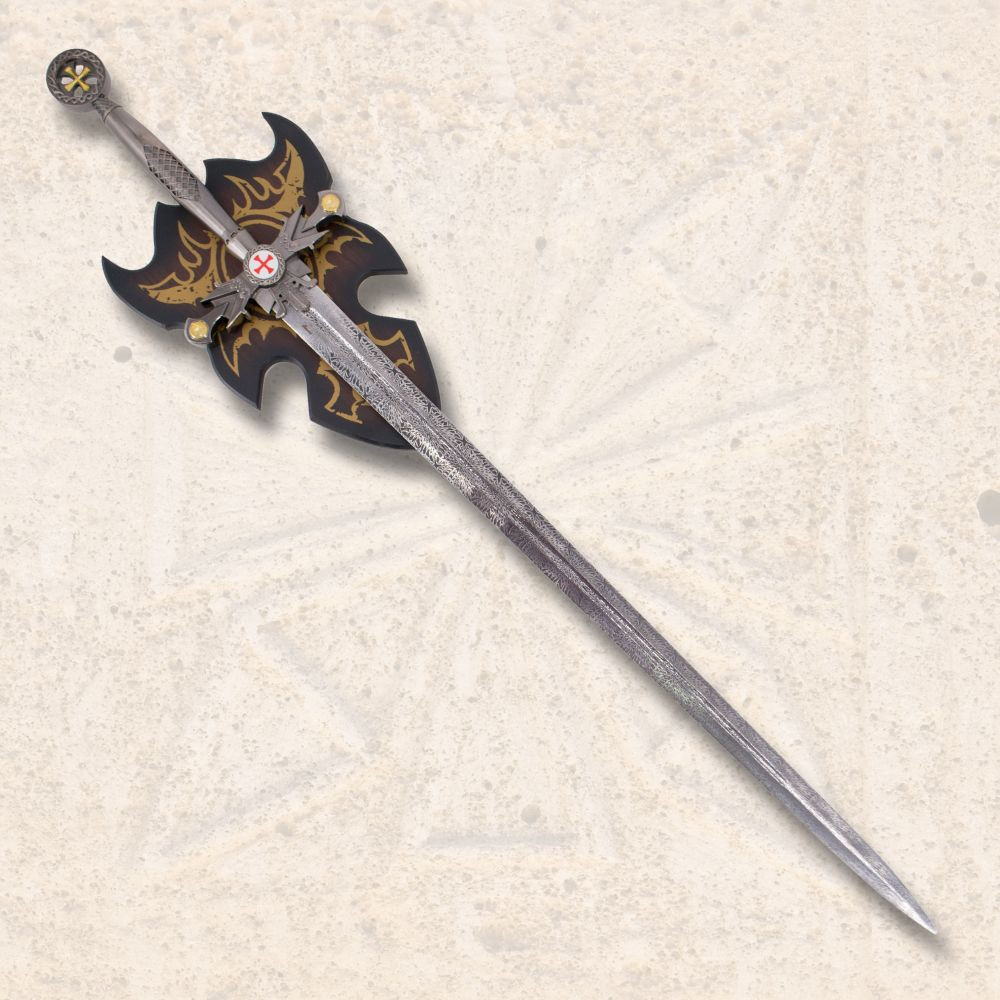 Espada Templaria con soporte de pared (117 cm.)